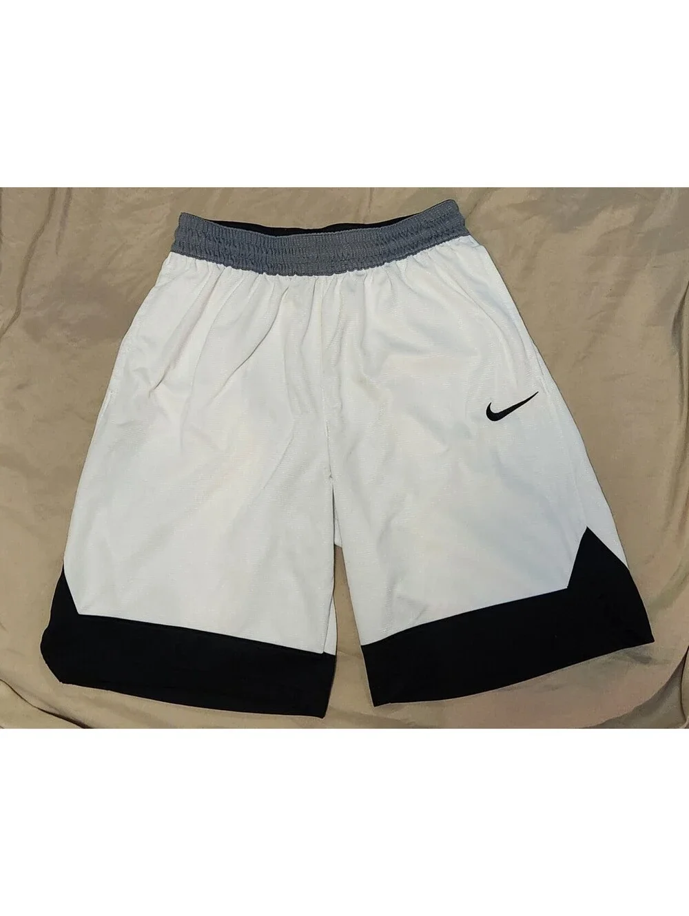 Nike Dri-FIT Basketball Athletic Shorts White Black Men's M Medium AQ7409-100